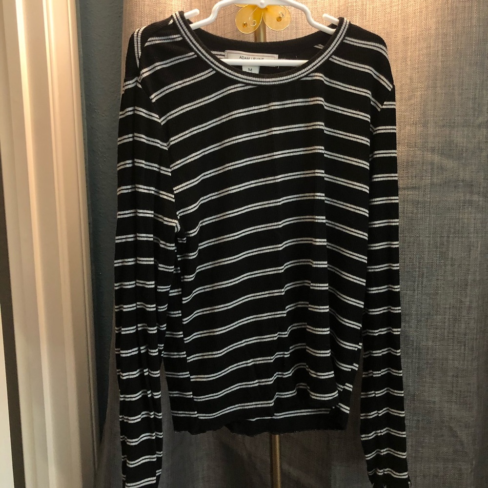 Adam Levine collection : black & white long sleeve top